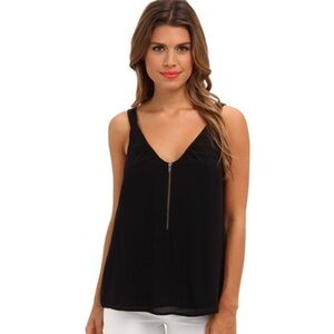 Paige Jeans Sexy Black Zipper Tori Tank Top